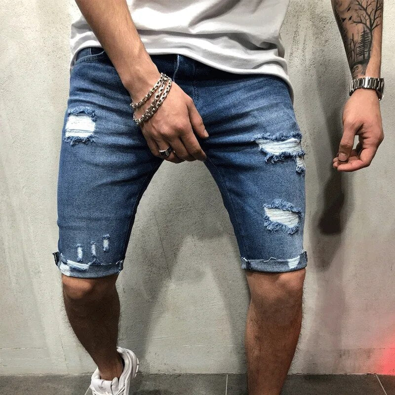 Short en Jean Déchiré Homme | Slim Fit | Streetstyle Estival