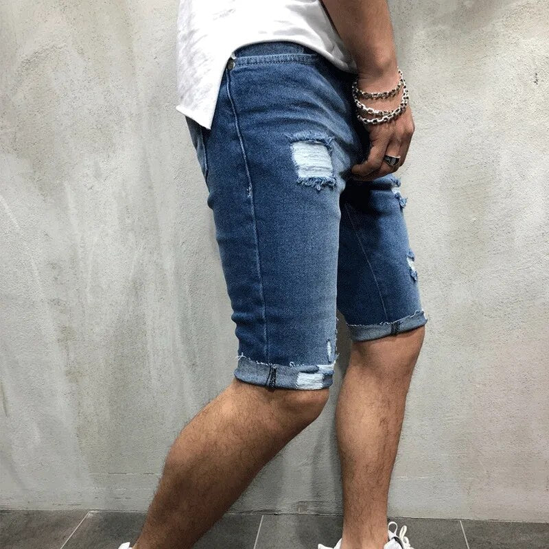 Short en Jean Déchiré Homme | Slim Fit | Streetstyle Estival