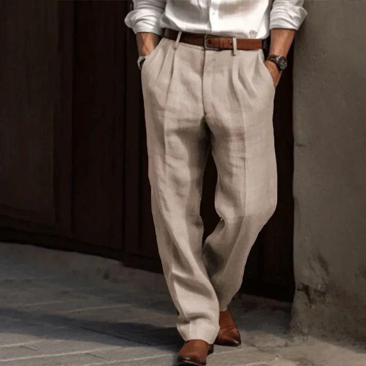 Pantalon Classique en Lin Homme | 100 % Lin | Élégance Légère & Intemporelle