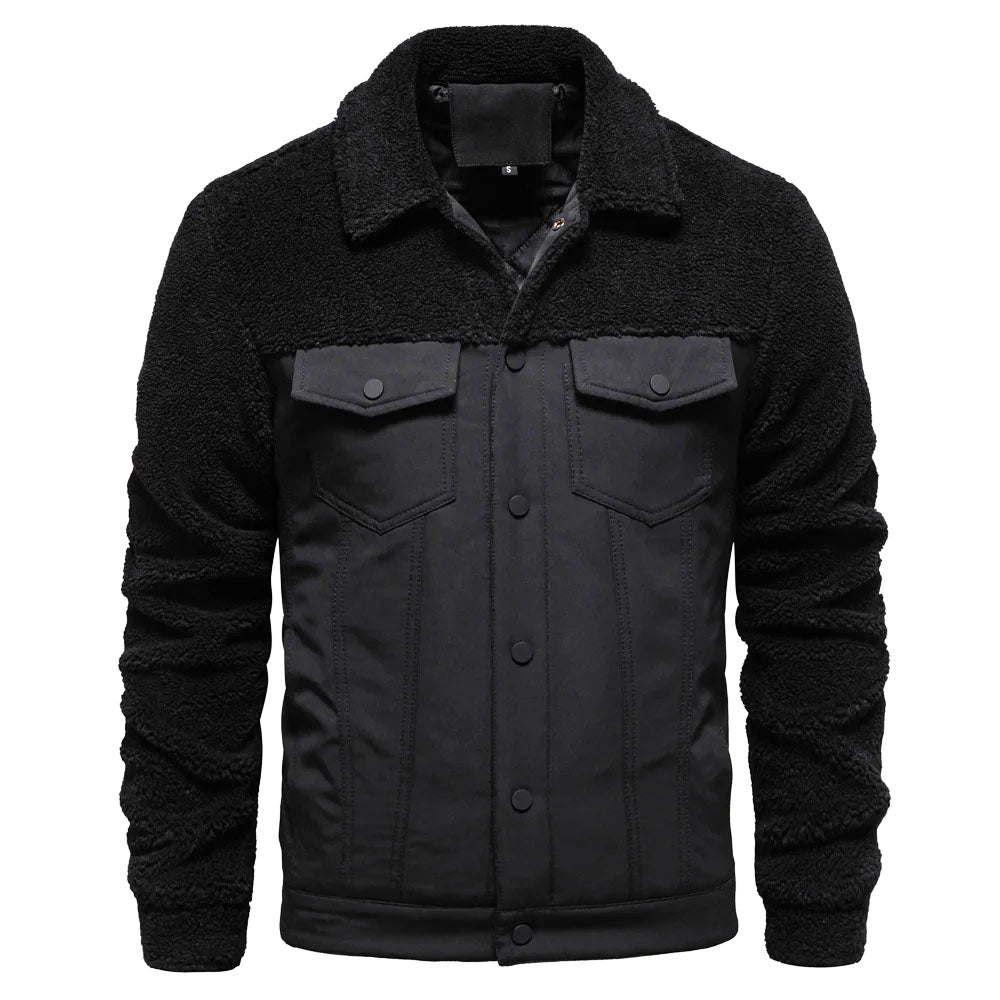 Veste Doublée Sherpa Homme | Suède-Look | Chaleur & Style Robuste