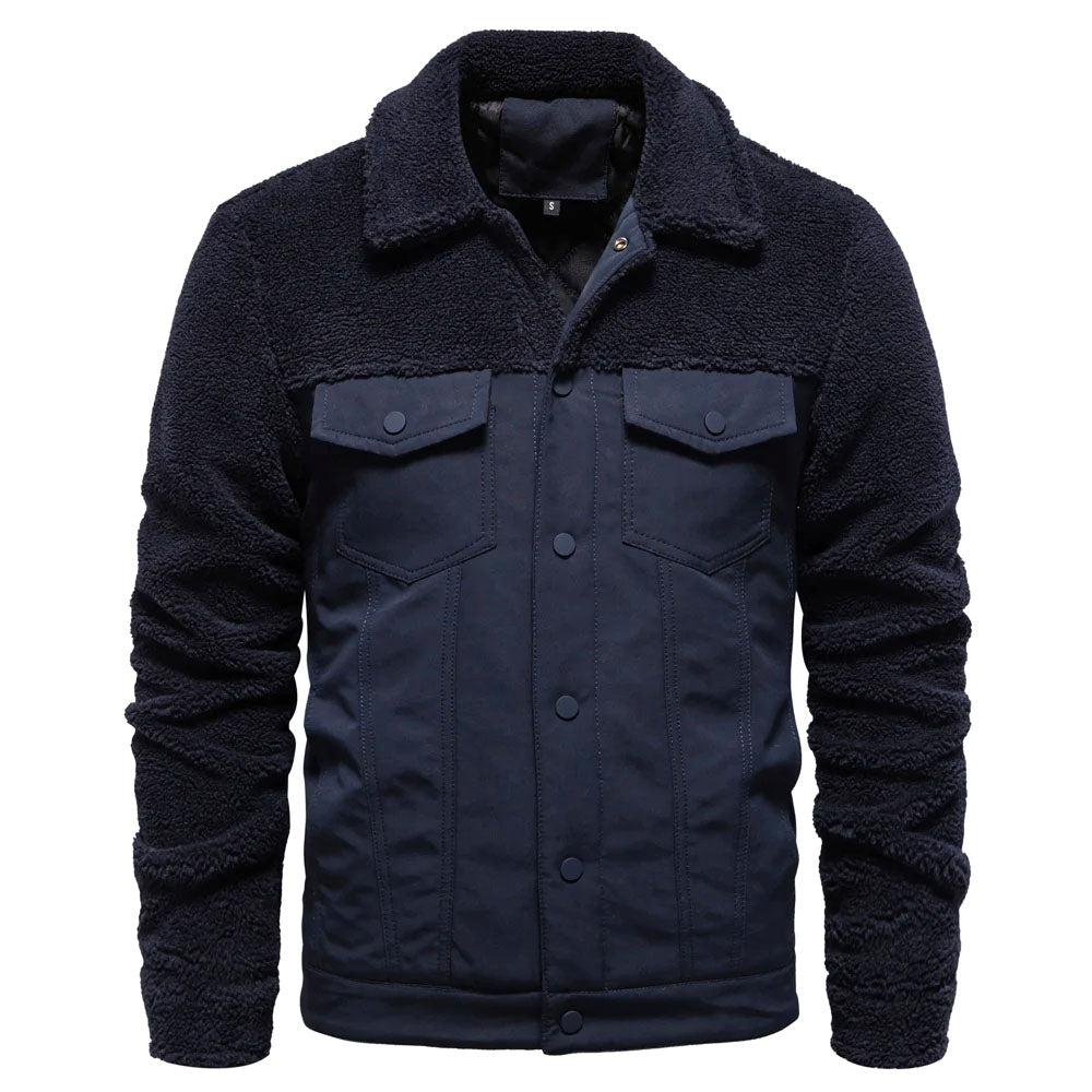 Veste Doublée Sherpa Homme | Suède-Look | Chaleur & Style Robuste