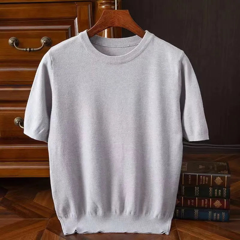 Pull Maille Fine Manches Courtes | Soft Knit | Élégance Minimaliste