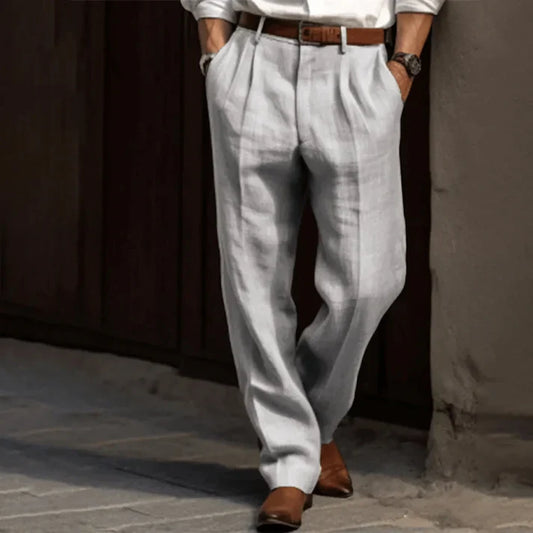 Pantalon Classique en Lin Homme | 100 % Lin | Élégance Légère & Intemporelle