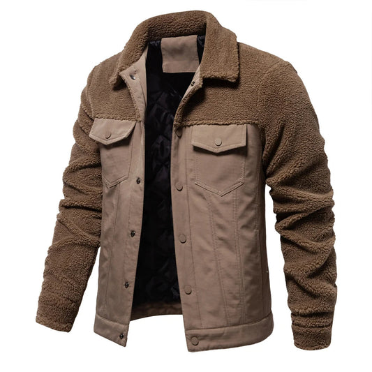 Veste Doublée Sherpa Homme | Suède-Look | Chaleur & Style Robuste